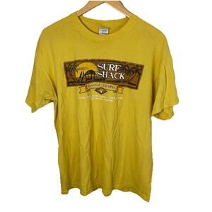 Vintage 90s Yellow Surf Shack Nassau Bahamas T-shirt Island Life Men Sz L (42)